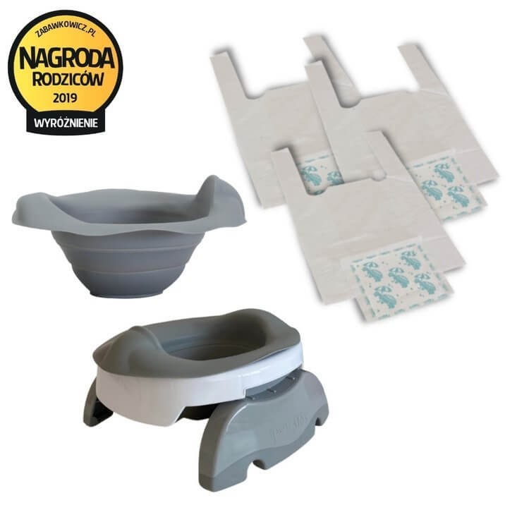 Nocnik Potette Plus: Zestaw wielofunkcyjny z akcesoriami, biało-szary / Potette Plus