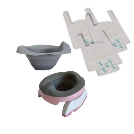 Nocnik Potette Plus: Zestaw wielofunkcyjny z akcesoriami, różowo-biały / Potette Plus