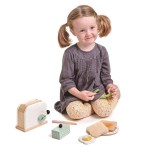 Drewniany toster z zestawem śniadaniowym, Mini Chef / Tender Leaf Toys