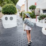 Koc piknikowy z kieszonką, mata do zabawy XXL 180x190 - HERON IN PINK LOTUS, PAPAYA / La Millou