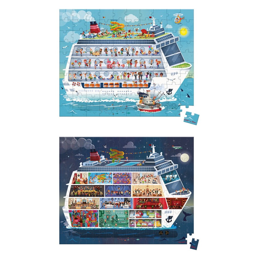 Puzzle w walizce: statek wycieczkowy 100 i 200 szt. / Janod