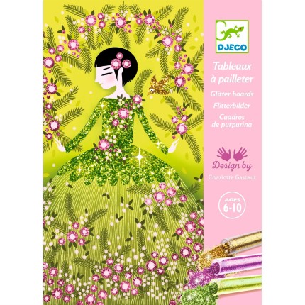 Zestaw artystyczny z brokatem SUKNIE 7+ / Djeco DJ09500