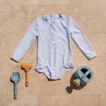 Swimsuit z rękawami Daisy Blue / Little Dutch
