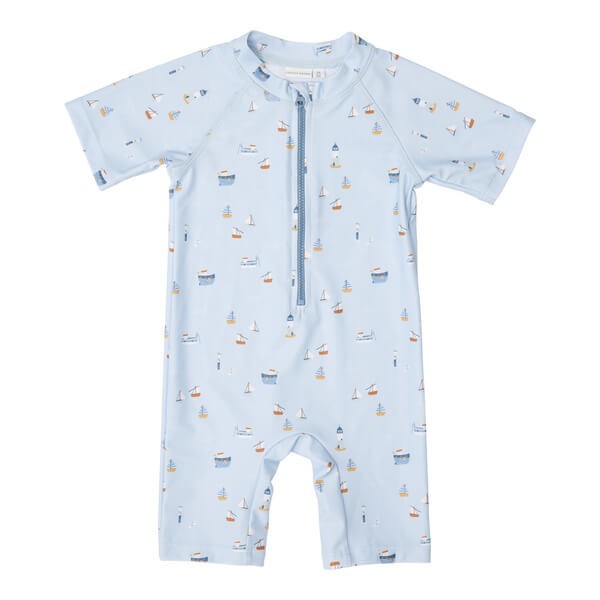 Swimsuit z rękawami Sailors Bay Blue / Little Dutch