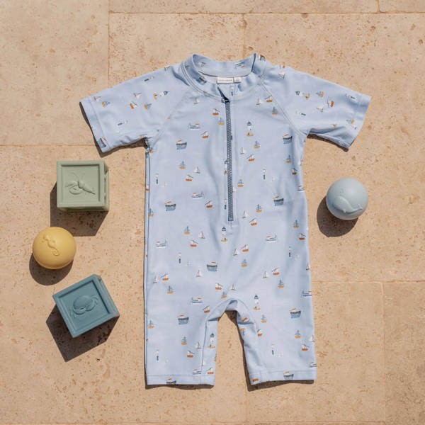 Swimsuit z rękawami Sailors Bay Blue / Little Dutch