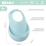 Śliniak silikonowy z kieszonką airy green / Beaba