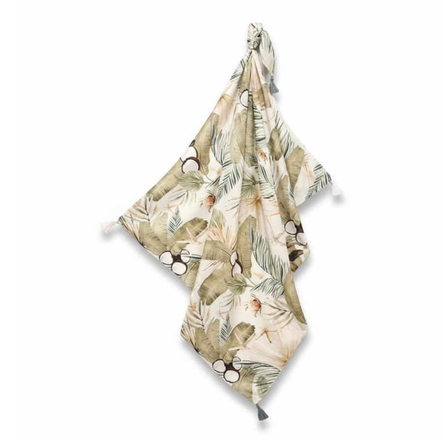 Bambusowy otulacz mgiełka fringe - BOHO COCO / La Millou