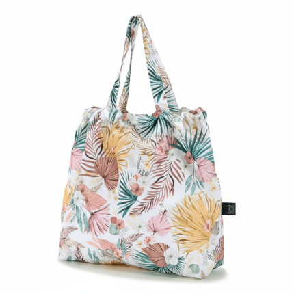 Shopper Bag z kieszonką - BOHO PALMS LIGHT / La Millou