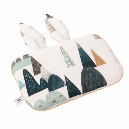 Płaska bambusowa poduszka z uszkami Góry 25x35cm / Samiboo