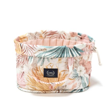 Organizer na pieluchy pikowany - Boho Palms Light - powder pink / La Millou