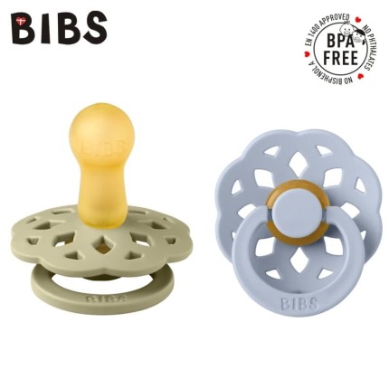 Smoczek Bibs Boheme 2-pak KHAKI & DUSTY BLUE,  rozm. 0-6m