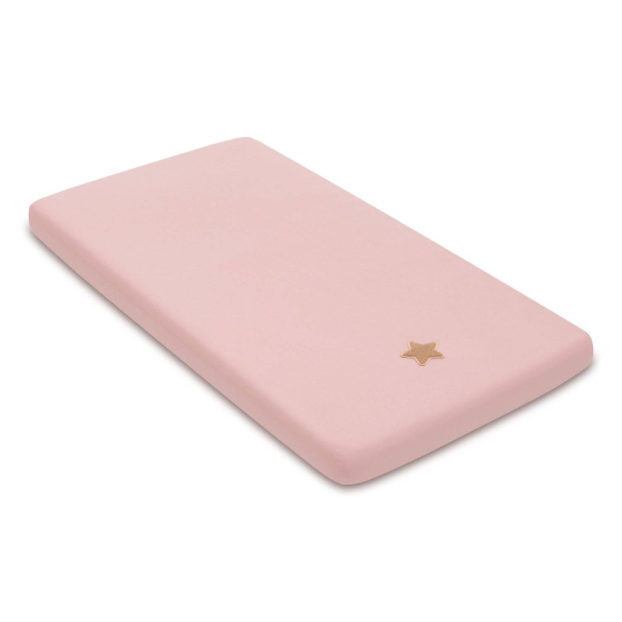 Prześcieradło z gumką do łóżeczka z pluszową gwiazdką PINK wymiary / Pink no More