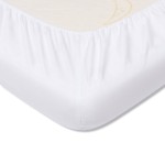 Prześcieradło z gumką do łóżeczka z pluszową gwiazdką WHITE wymiary / Pink no More