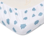 Prześcieradło z gumką do łóżeczka CHMURKI WYMIARY / Pink no More