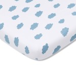 Prześcieradło z gumką do łóżeczka CHMURKI WYMIARY / Pink no More