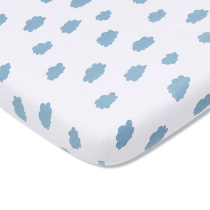 Prześcieradło z gumką do łóżeczka CLOUDS / Pink no More