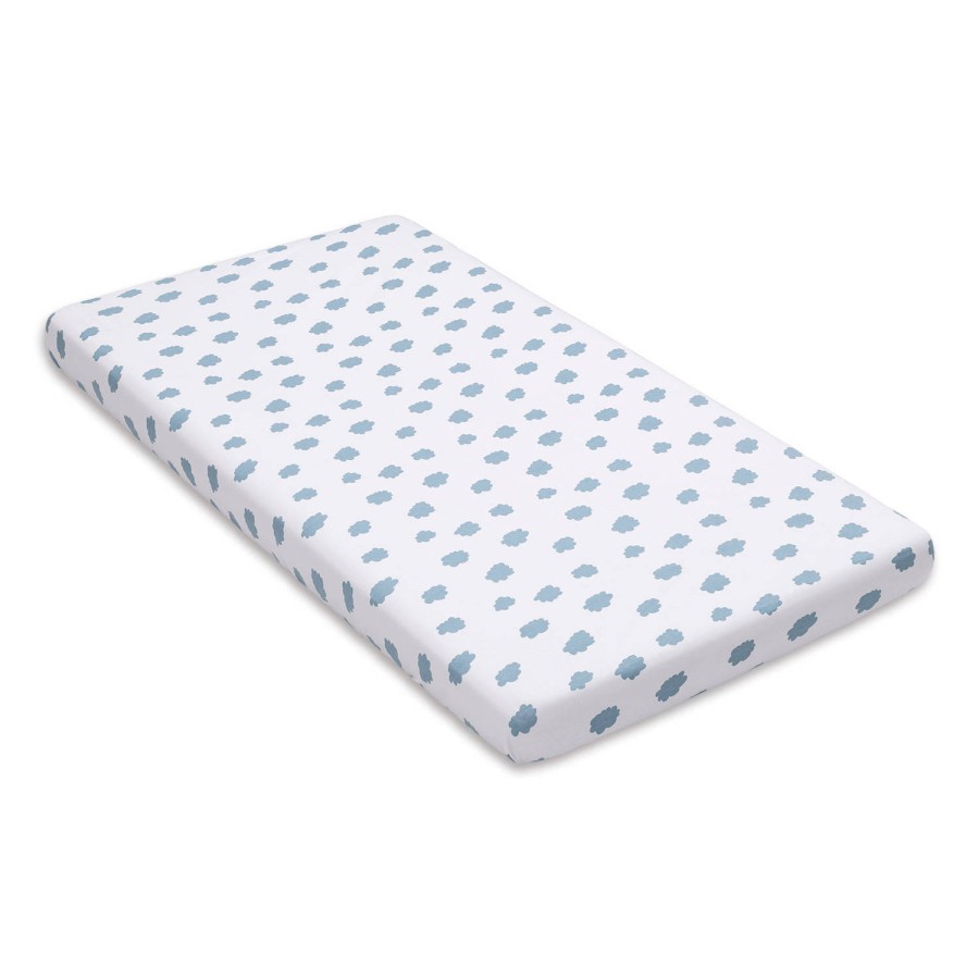 Prześcieradło z gumką do łóżeczka CHMURKI WYMIARY / Pink no More