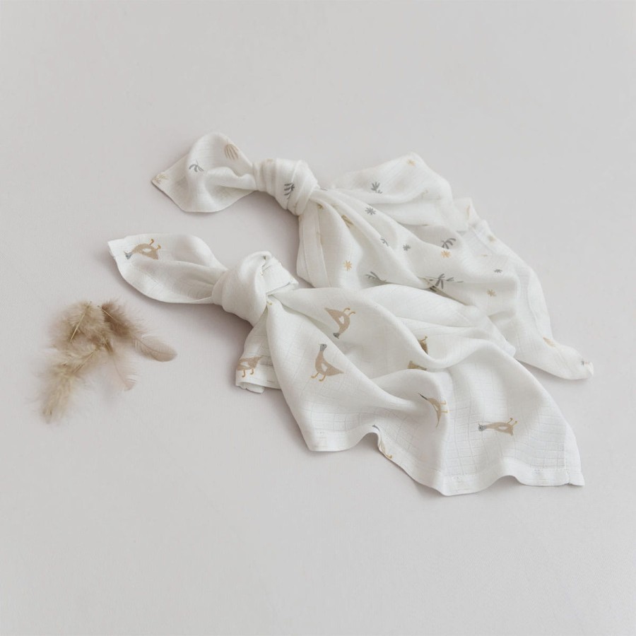 4pak pieluszek muślinowych 43x43cm – kaczuszki i roślinki / Bolo