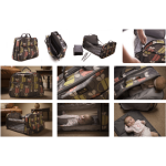 Bizzi Growin Pod Grey Linen - wielofunkcyjna torba łóżeczko turystyczne dla Niemowląt