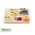 Drewniana tablica labirynt sensoryczny Farma 18 m+ / LILLIPUTIENS