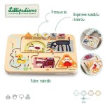 Drewniana tablica labirynt sensoryczny Farma 18 m+ / LILLIPUTIENS