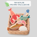 Wiklinowy koszyk z rybami i owocami morza / Tender Leaf Toys