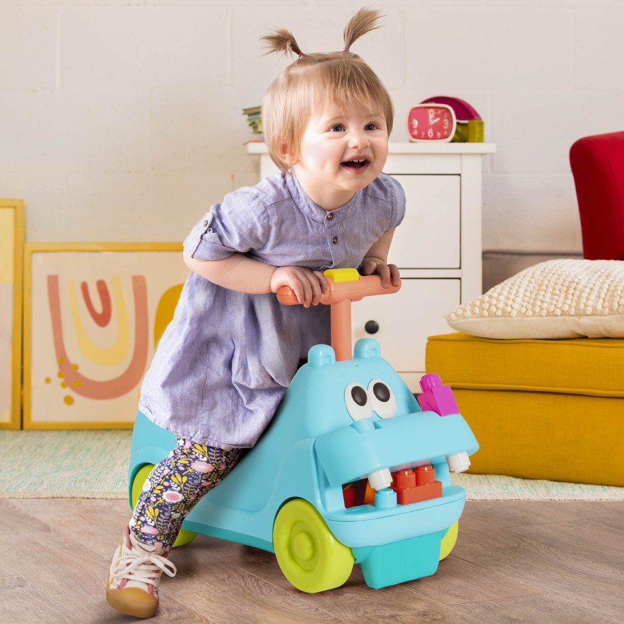 Locbloc Hippo Ride-On with Blocks – JEŹDZIK-HIPCIO z klockami / B.Toys