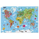 Puzzle w walizce Ogromna mapa świata 300 elementów 7+ / Janod