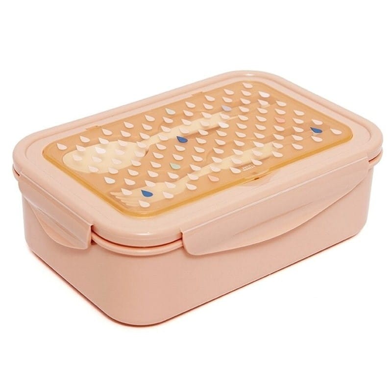 Śniadaniówka Lunchbox BENTO ze sztućcami Krople brzoskwini / Petit Monkey
