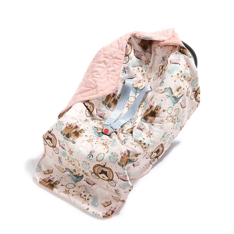 Kocyk do fotelika samochodowego - PRINCESS, POWDER PINK / La Millou