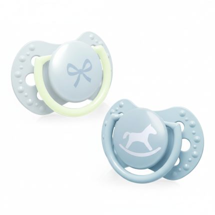Smoczki Baby Shower Błękit, 2 szt. 0-2 miesięcy / Lovi