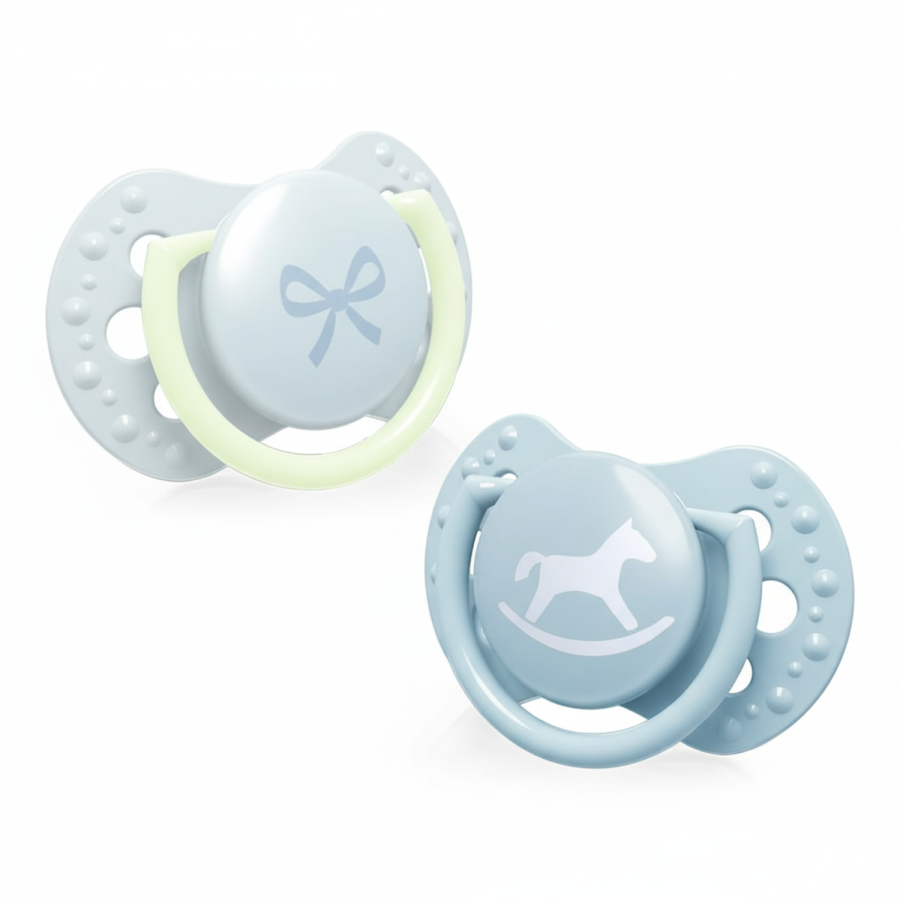 Smoczki Baby Shower Błękit, 2 szt. 0-2 miesięcy / LOVI