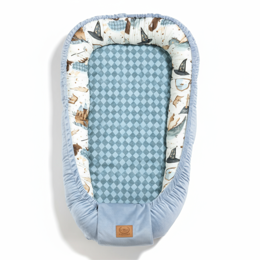 Kokon niemowlęcy BEST NEST - PRINCE, WIND BLUE / La Millou