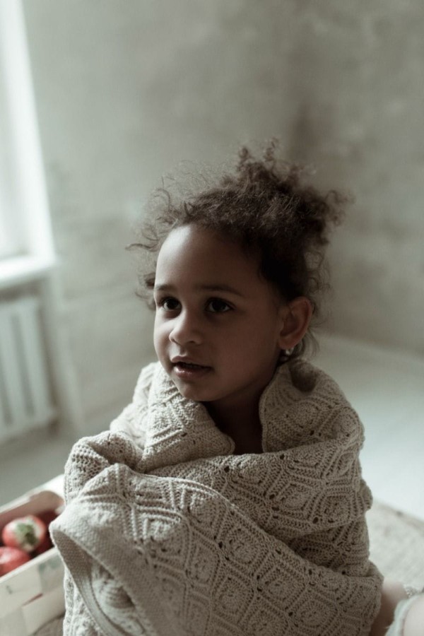 Kocyk ze 100% wełny merino powder beige Pearl - premium collection / My Memi