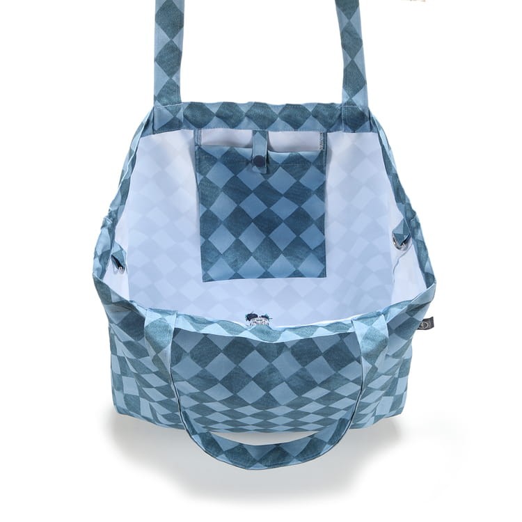 Shopper Bag z kieszonką - PRINCE CHESSBOARD / La Millou