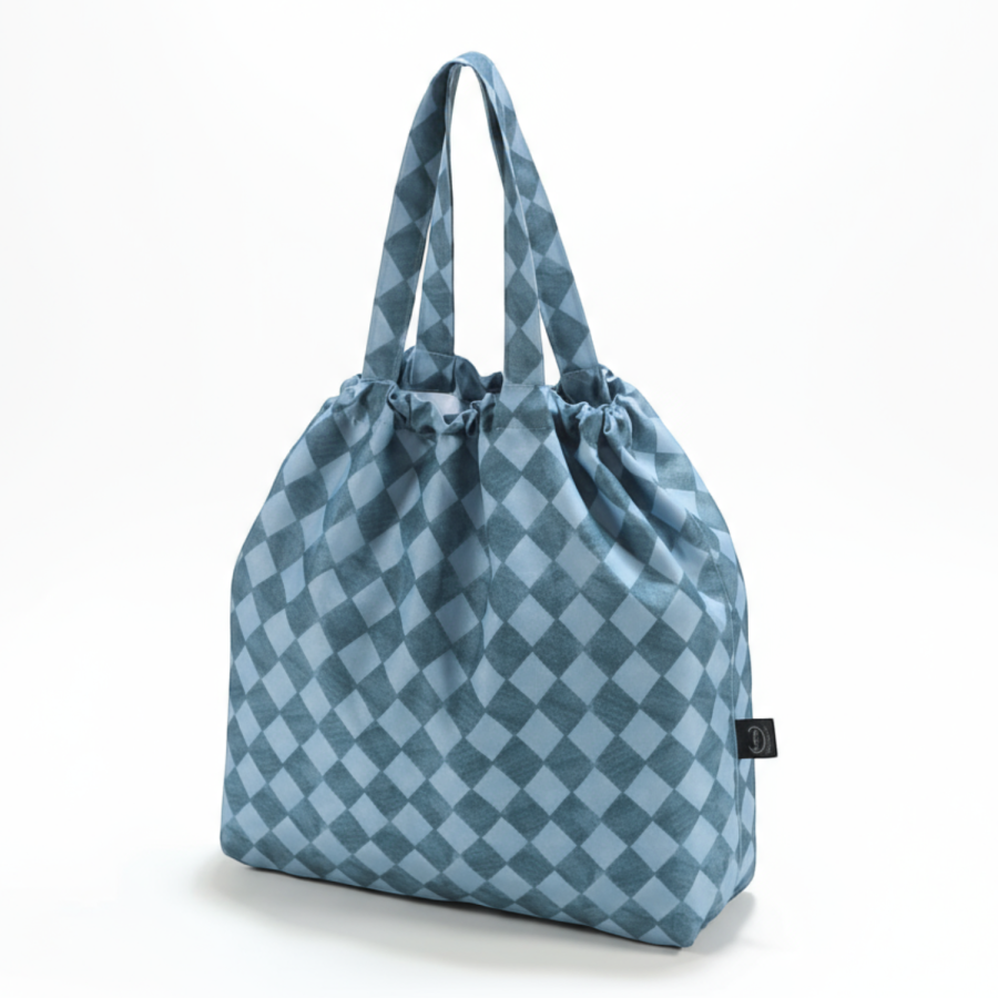 Shopper Bag z kieszonką - PRINCE CHESSBOARD / La Millou