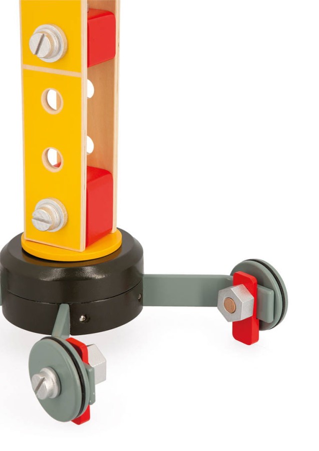 Duży drewniany dźwig do składania z narzędziami 3+ / Janod J06468