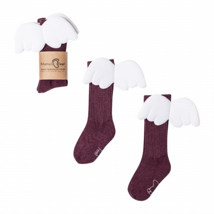 Podkolanówki Dziecięce - Śliwkowy Aniołek / Mama's Feet