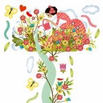 Naklejka z miarką wzrostu ZACZAROWANY OGRÓD / Djeco DD4041