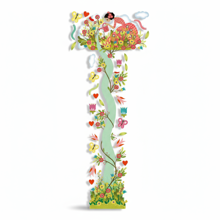 Naklejka z miarką wzrostu ZACZAROWANY OGRÓD / Djeco DD4041