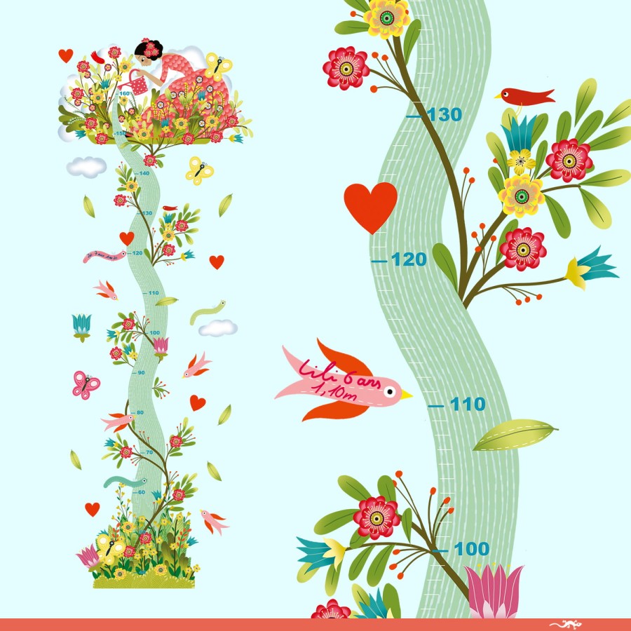 Naklejka z miarką wzrostu ZACZAROWANY OGRÓD / Djeco DD4041