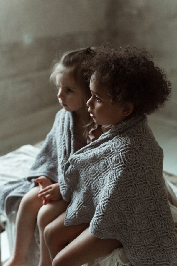 Kocyk ze 100% wełny merino grey Pearl - premium collection / My Memi