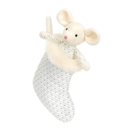 Biała Myszka Shimmer ze skarpetą 20 cm / Jellycat SHIM4SM
