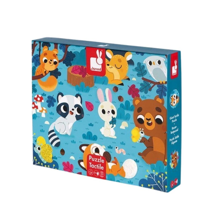 Puzzle sensoryczne 20 elementów Leśne zwierzęta / Janod