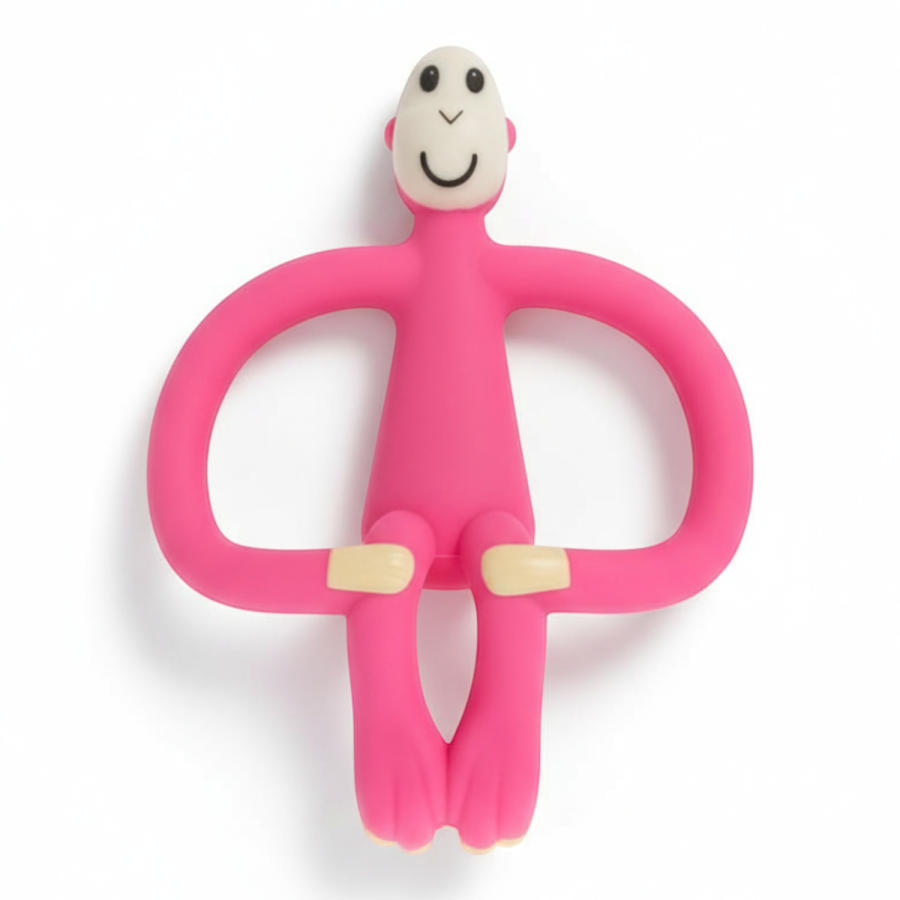 Gryzak masujący ze szczoteczką RÓŻOWY / Matchstick Monkey