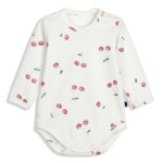 Body z długim rękawem - Cherries / Pink no More