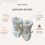 Buciki niemowlęce merino - cream / Pink no More