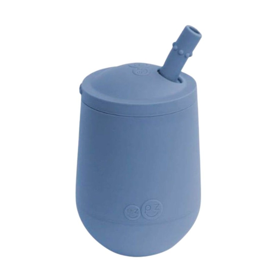 Silikonowy kubeczek ze słomką Mini Cup + Straw Training System 120 ml Indigo /EZPZ