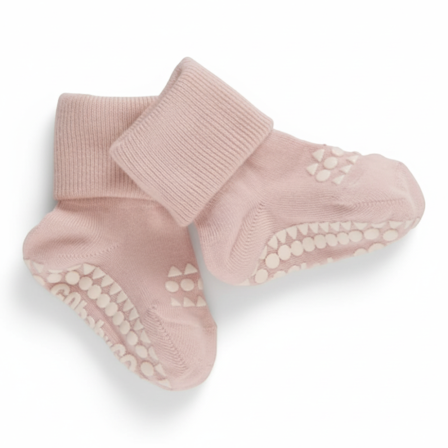 Antypoślizgowe skarpetki do nauki chodzenia BAMBOO Soft Pink / GoBabyGo