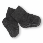 Antypoślizgowe skarpetki do nauki chodzenia BAMBOO Dark Grey Melange / GoBabyGo